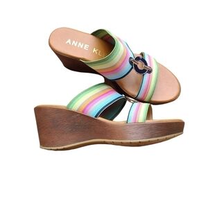 Anne Kline Rainbow Wedge Light-weight Sandals, Size 6.5